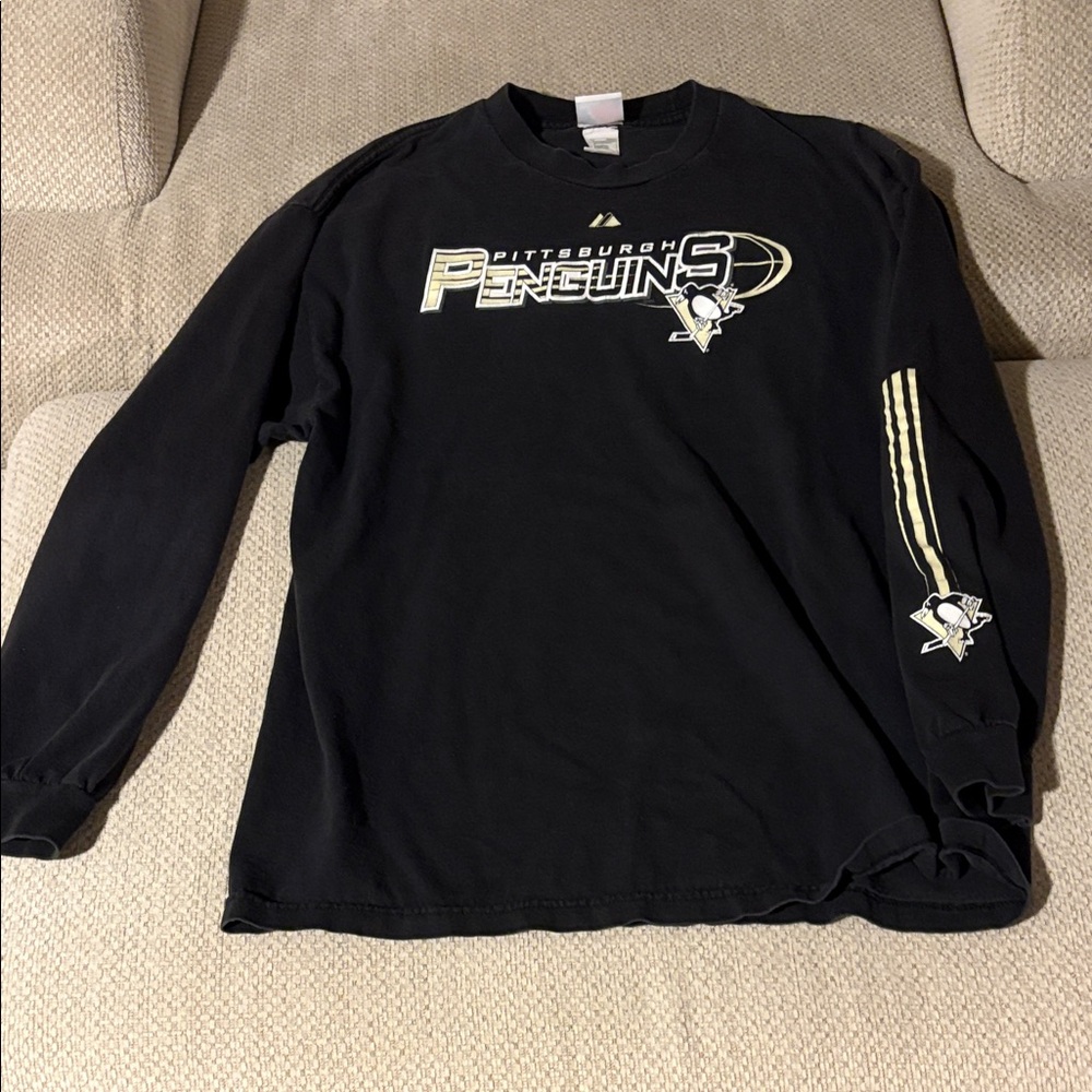 Majestic Black Pittsburgh Penguins Long Sleeve Tee